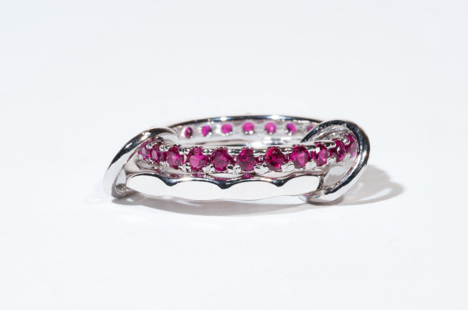 Silver Ruby Entwine Ring