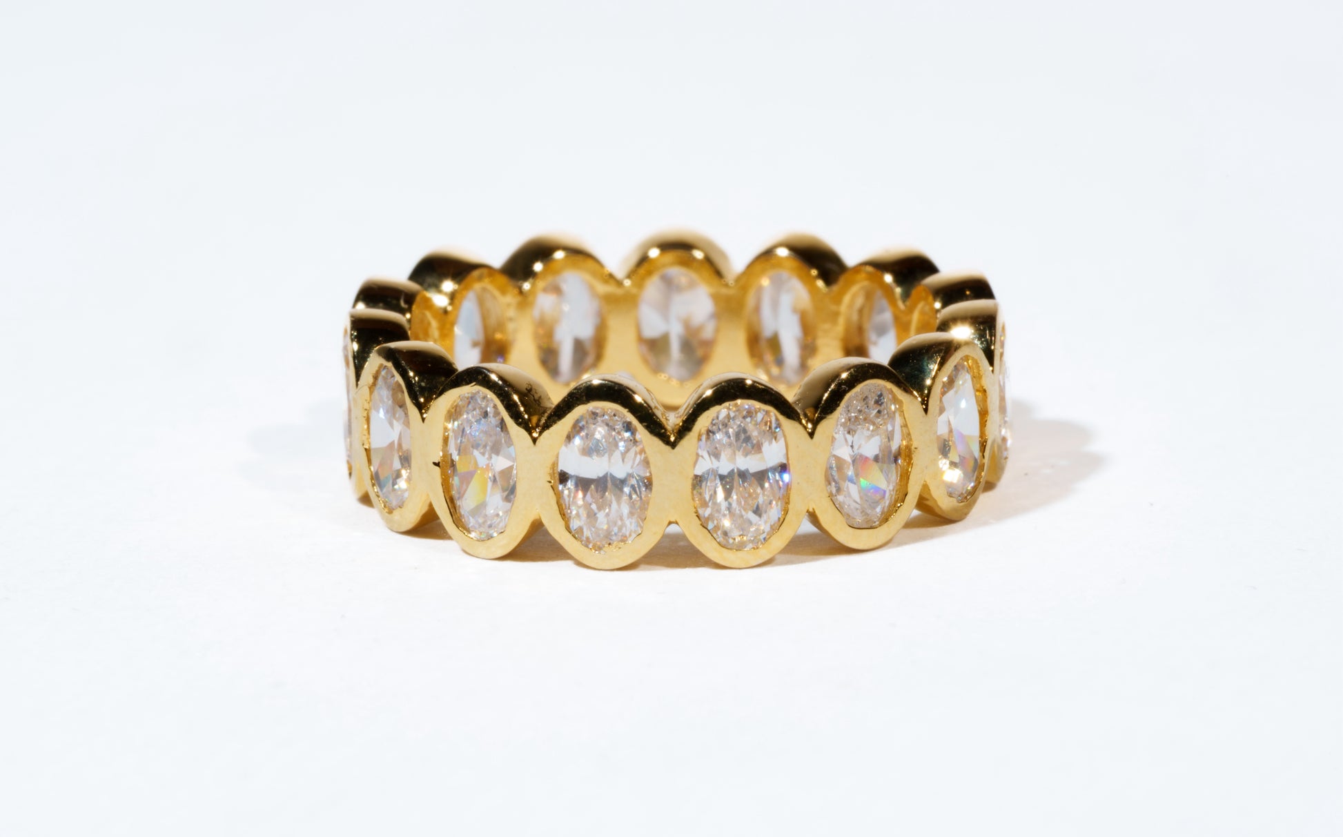 Oval Crystal Halo Ring