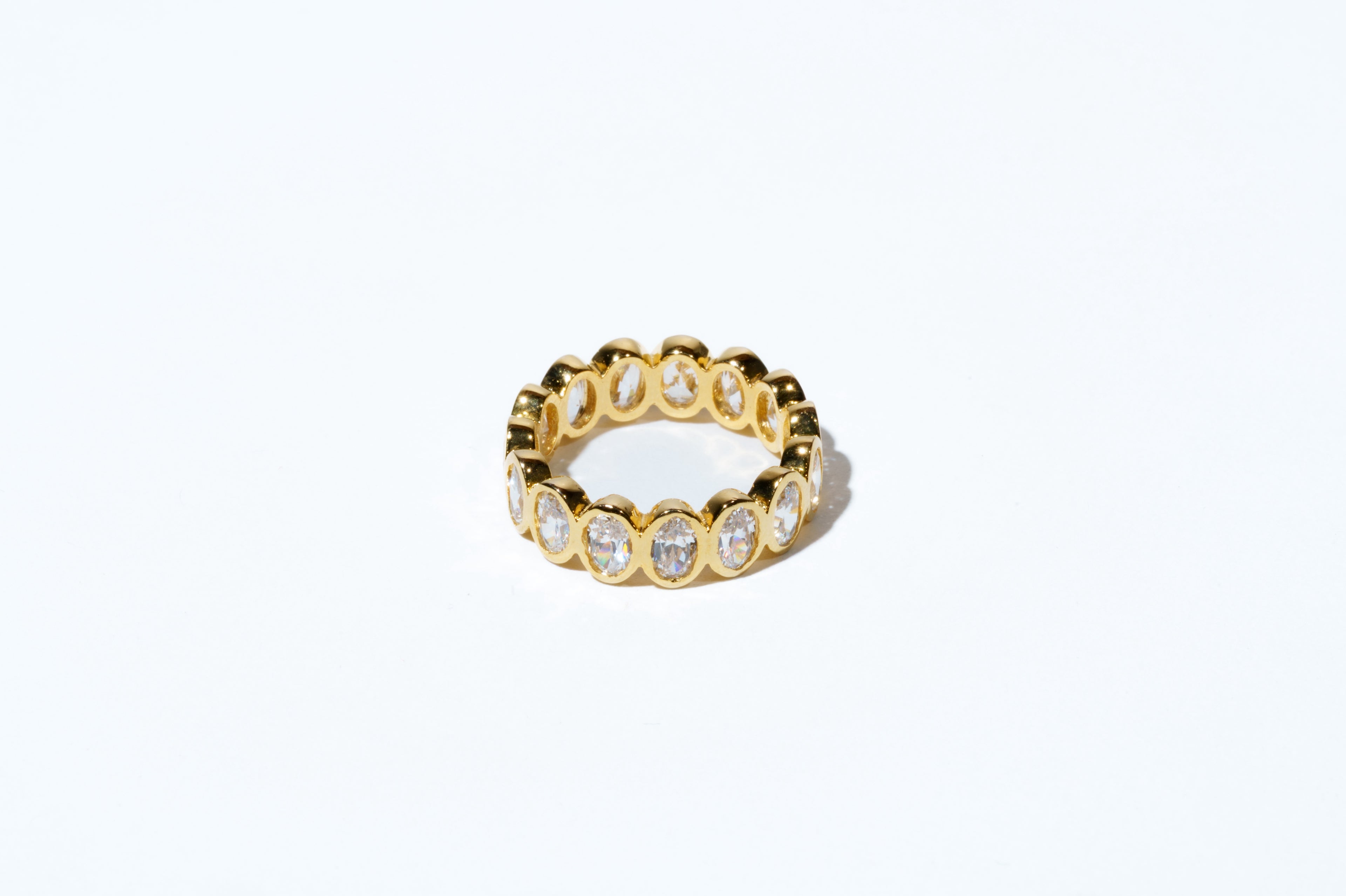 Oval Crystal Halo Ring