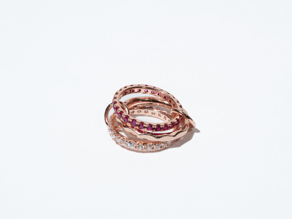 Ruby Twin Trinity Rose Ring