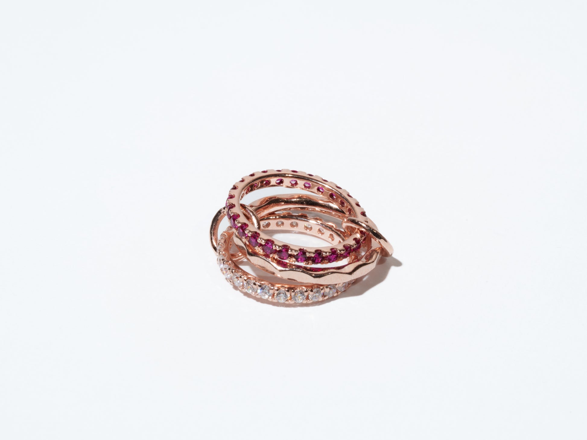 Ruby Twin Trinity Rose Ring