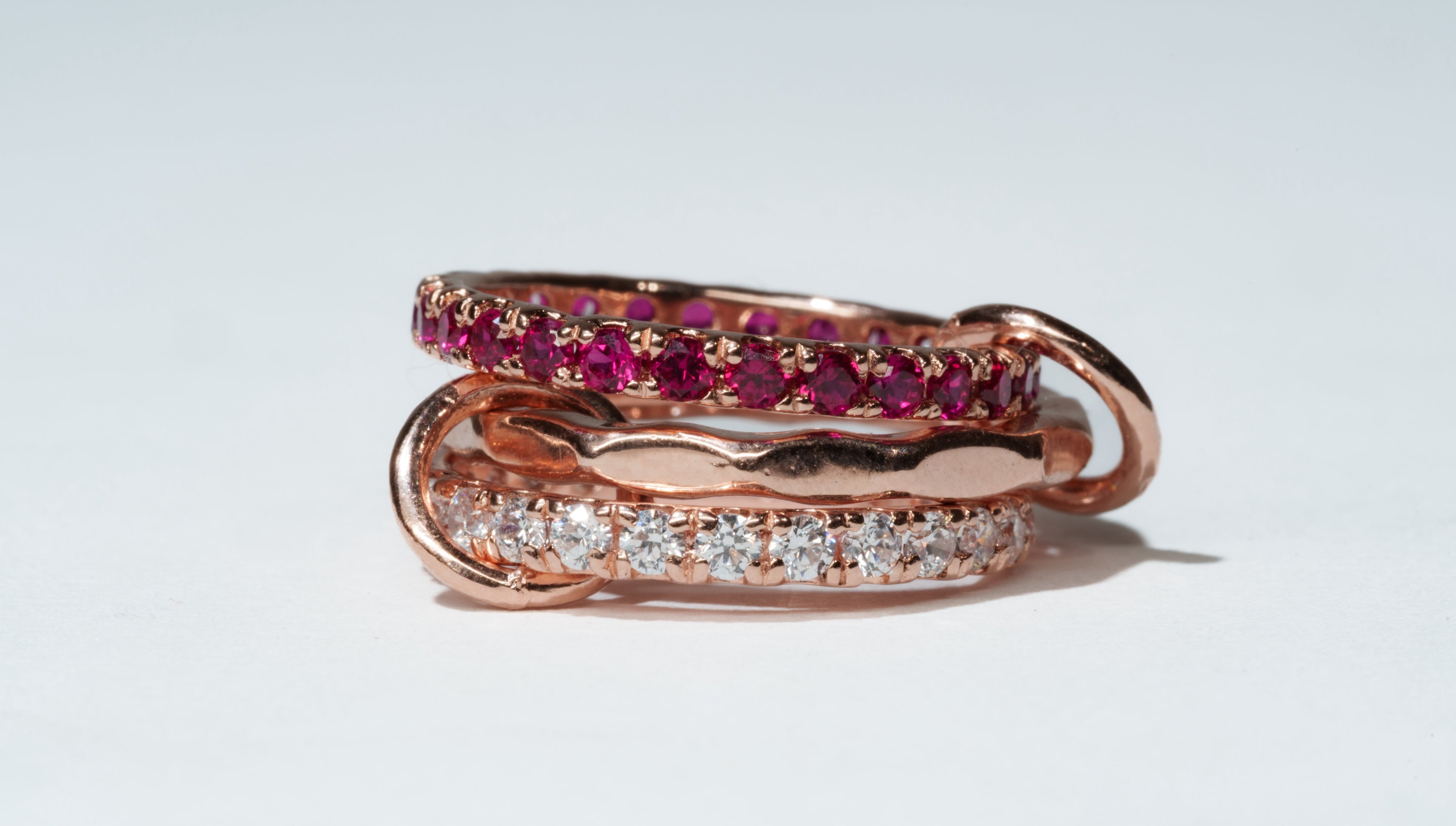 Ruby Twin Trinity Rose Ring