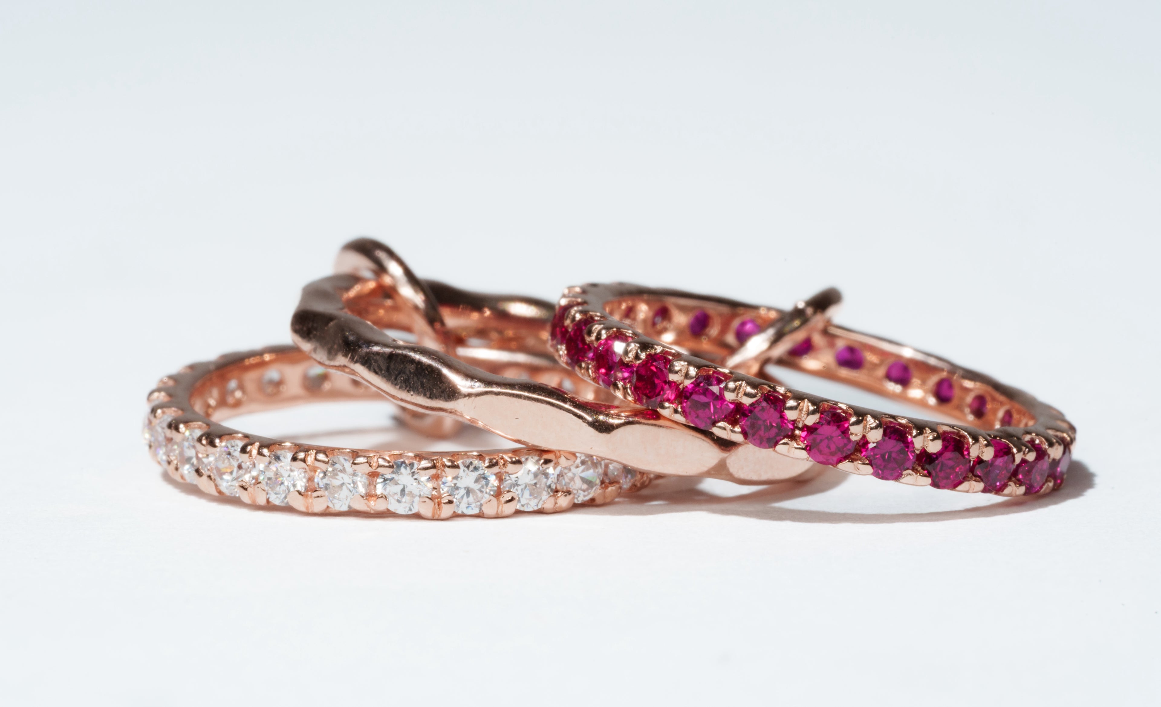 Ruby Twin Trinity Rose Ring