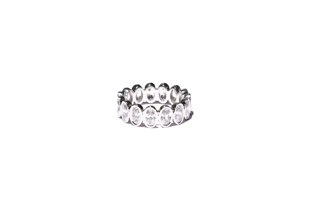 Oval Crystal Halo Ring