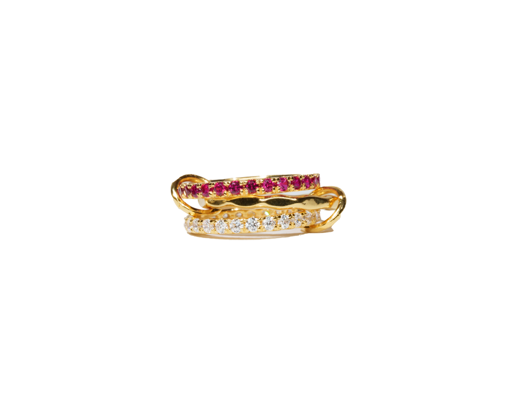 Ruby Twin Trinity Ring